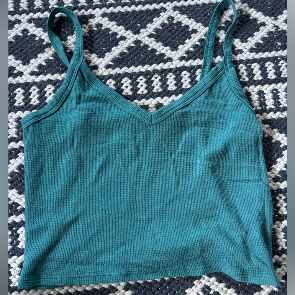 American Eagle Outfitters Teal Textured Tank